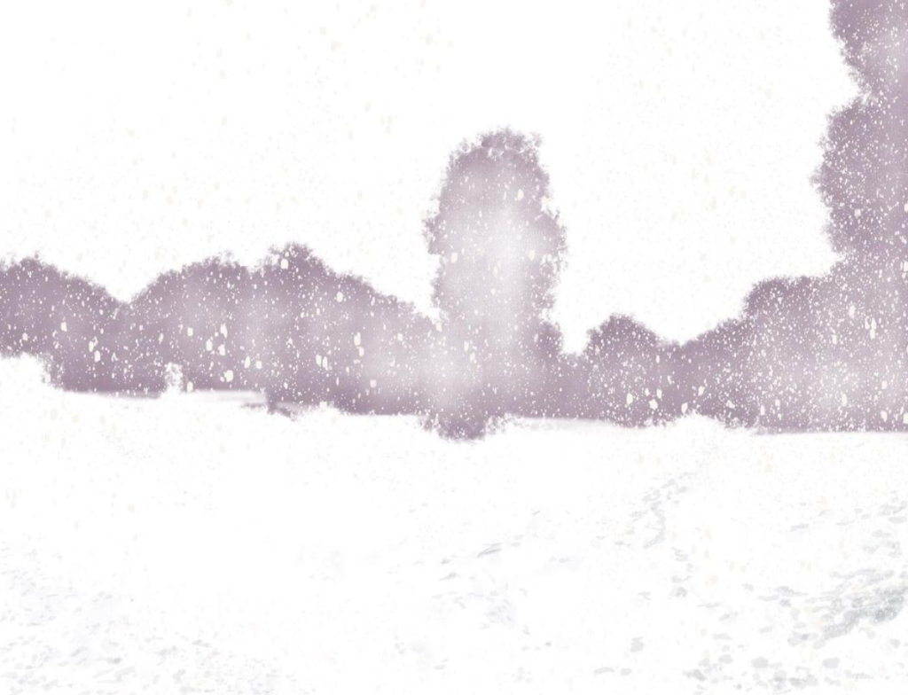 digitale Zeichnung von Schneelandschaft verschwommen